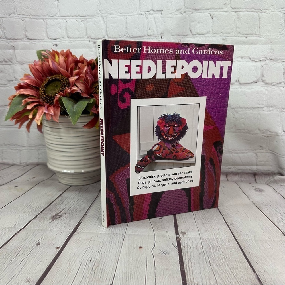 vintage 1981 Better Homes and Gardens Needlepoint Book hard cover craft cottage